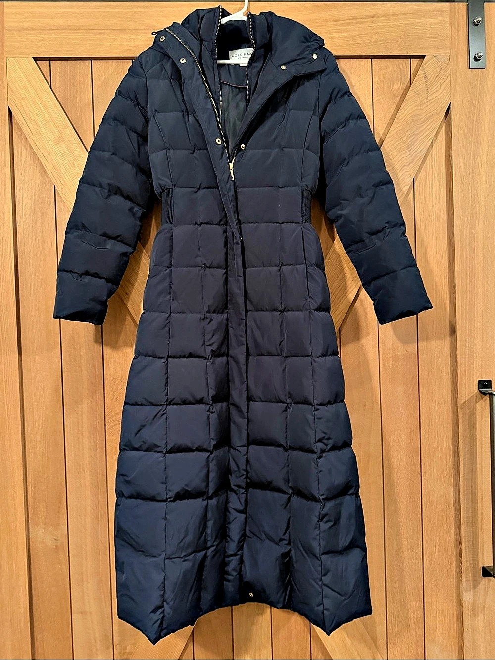 Cole Haan Signature Hooded Down Maxi Puffer Coat Black Small